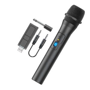 Microphones Microphone sans fil Portable Wireless Handheld Mic en haut-parleur avec récepteur USB Microphone pour Karaoke Singing Wedding DJ Party