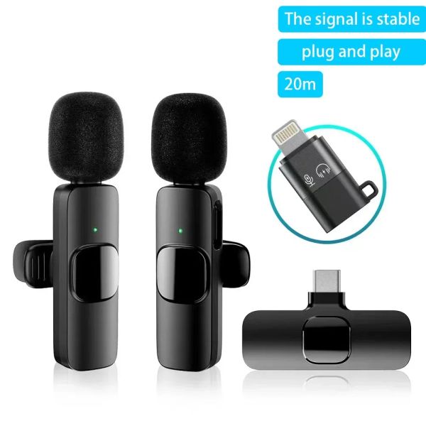 Microphones Wireless Microphone Portable Audio Video Enregistrement Mini micro pour iPhone Android Live Broadcast Gaming Phone Gamer DJ Mic Gaming