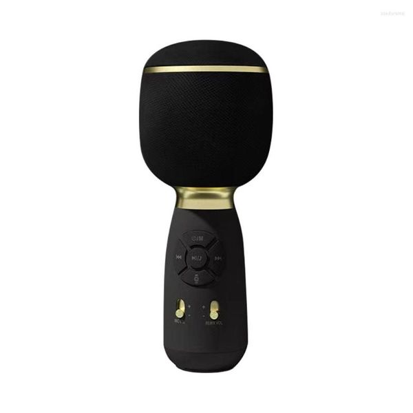 Microphones Microphone sans fil Mélangeur de sons Karaoké Type-C Rechargeable Bluetooth-Compatible 5.0 Pour Adultes Enfants