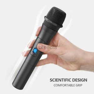 Microfoons Wireless Microfoon System Kits USB -ontvanger Handheld Karaoke Microfoon Home Party Smart TV Speaker Singing Mic 240408