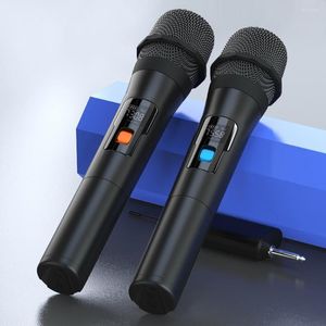 Micrófonos Micrófono inalámbrico VHF Reducción de ruido Plug Play Karaoke Condensador Hogar KTV Grabación de mano para cantar