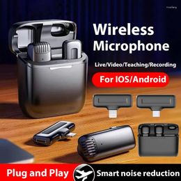Microphones Mini microphone sans fil avec boîte de charge Bluetooth haut-parleur Lavalier professionnel interview en direct