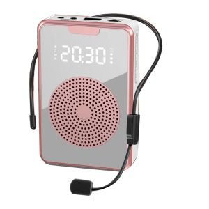 Microphones Amplificateur de voix sans fil Bluetooth en haut-parleur microphone avec casque de microphone, pour guide touristique