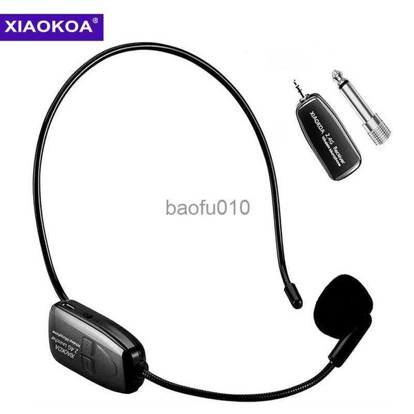 Microphones XIAOKOA 2.4G Transmetteur de microphone sans fil monté sur la tête avec récepteur pour amplificateur de voix Haut-parleur Guide touristique pédagogique HKD230818