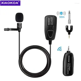 Microphones XIAOKOA 2.4G Microphone Lavalier sans fil Enregistrement Micro avec transmission stable à 50 m pour haut-parleur vocal