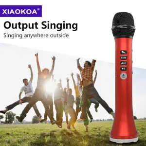 Microphones Xiaokoa L698 Karphone sans fil Microphone Bluetooth haut-parleur 2in1 Sing Sing Enregistrement Portable KTV Player pour iOS / Android