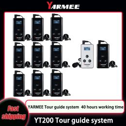Microphones Yarmee Microphone Wireless Guide Guide Système de récepteur audio portable Portable Récepteur Tour Guide Whisper pour une réunion de spectacle Travel