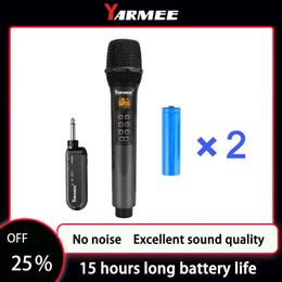 Microphones YARMEE Microphone sans fil UHF professionnel enregistrement haut-parleur de micro karaoké portable avec récepteur de batterie au lithium rechargeable T220916