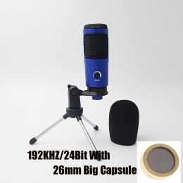 Microphones ytom m2 / m2lite 192khz / 24bit 26 mm big capsule USB Metal Microphone pour ordinateur portable PC Bureau YouTube Karaoke Gaming Gamer