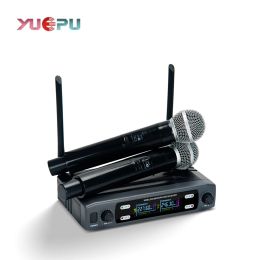 Microfoons Yuepu K2 VHF Professional 2 Channel Wireless Handheld Microfoon voor Stage Meeting Church