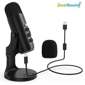 Microphones Zealsound Microphone à condensateur USB professionnel Microphone d'enregistrement de studio pour ordinateur PC Gaming Streaming Podcasting Laptop Desktop 230419