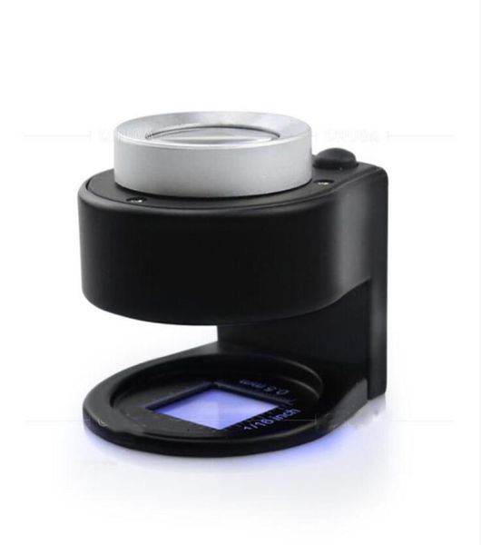 Microscopio 30X Tipo de asiento plegable Impresión de joyería Identificación Lupa Reloj Reparación de reloj con 3 LED UV Comprobación de billetes Magnify7886363
