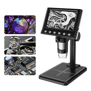 Microscoop en accessoires 4.3 In LCD Digitale Microscoop 40-1000X Munt Microscoop voor Fout Munten USB Vergrootglas Micro Scope met Hoge Stand 8 LED Voor Kinderen 230714