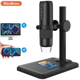 Microscope et accessoires Microscope numérique USB professionnel avec endoscope 8 LED Loupe de caméra Zoom 1600X pour téléphone portable Outils de soudure de pièce de monnaie PC 230714