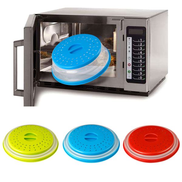 Couverture alimentaire micro-ondes Isolation thermique Silicone pliable Couvre-éclaboussures micro-ondes Gurad BPA TPR TPR 10,5 pouces Couvercle de cuisine