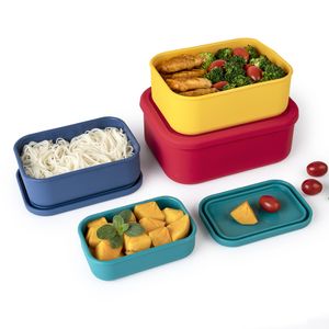 Siliconen lunchbox Set magnetronvoedselcontainer Verse houding afgesloten fruit snackbommen 1223170