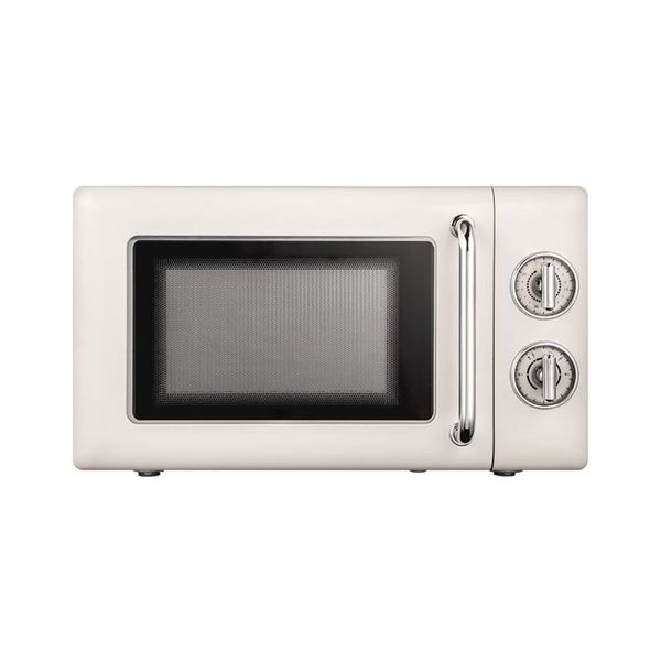 Horno microondas retro para el hogar, miniplato giratorio multifuncional pequeño, mecánico, 20L, para descongelar y calentar alimentos