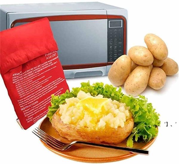 Bolsa para cocinar patatas para microondas, bolsa esponjosa para pan y patatas con maíz, bolsa para hornear reutilizable y lavable para microondas y patatas al horno GCB15674