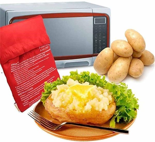 Bolsa para cocinar papas en microondas Bolsa esponjosa para pan y papas de maíz Reutilizable Lavable Papa al horno Bolsa para hornear en microondas BBB15674