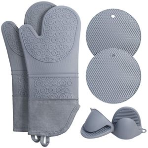 Micro-ondes Isolation Imperméable Cuisson Mitaines De Four Mitaines En Silicone Résistant À La Chaleur Coussinets Chauds Porte-Pot Pour Cuisine Cuisson Cuisson