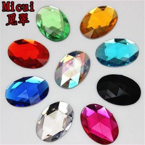 Micui 100 Uds 18 25mm diamantes de imitación acrílicos ovalados piedras de cristal planas para ropa decoraciones para vestidos accesorios de joyería ZZ137326T