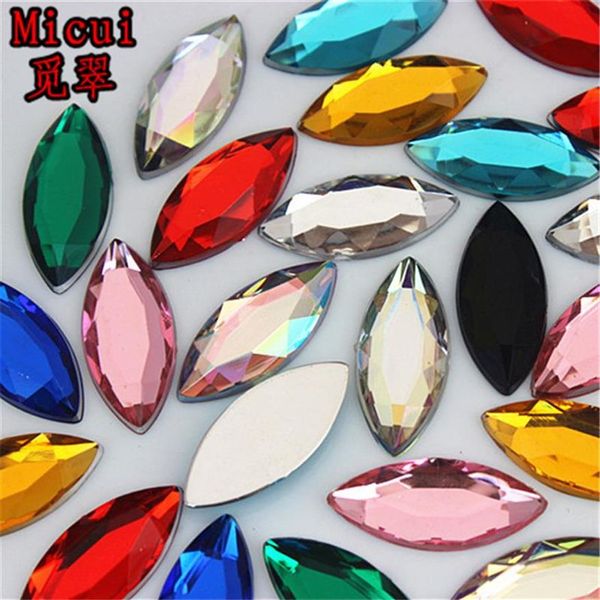 Micui 200 pièces 9 20mm Strass oeil de cheval acrylique Flatback pierres précieuses Strass cristal pierres pour robe artisanat décorations ZZ185288p