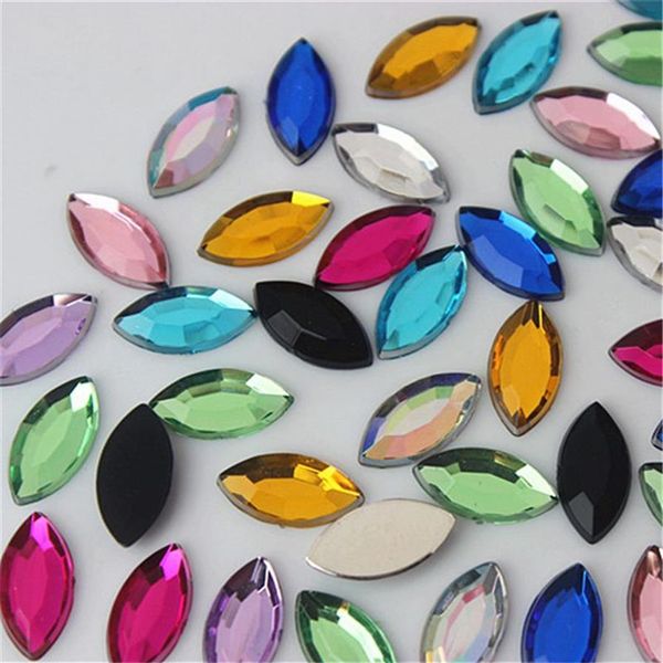 Micui 500 pièces 6 12mm cristaux d'oeil de cheval Strass à dos plat Strass en cristal acrylique Non fixables pierres de cristal clair ZZ664195V