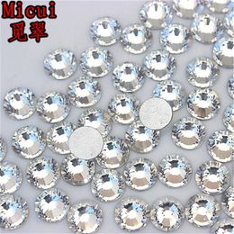 Micui SS3-SS40 clair strass verre cristal dos plat rond Nail Art pierres Non fix Strass cristaux pour bricolage ZZ9933145