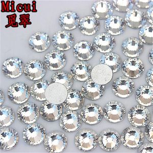 Micui SS3-SS40 diamantes de imitación transparentes cristal parte posterior plana piedras redondas para decoración de uñas cristales Strass no fijos para DIY ZZ993268B