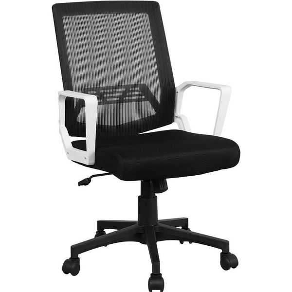 Chaise de bureau en maille à dossier mi-hauteur Chaise de bureau d'ordinateur ergonomique pour tâches exécutives Grey179j