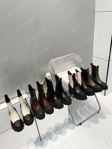 Bottines Chelsea mi-hautes de luxe en cuir Ganni Tire, chaussures à plateforme épaisses, bottes hautes de styliste pour femmes