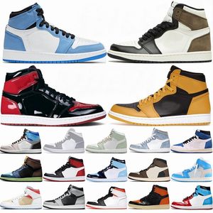 Basketbalschoenen voor heren Satijn Bred 1 Patent Jumpman Lost Found Denim Palomino 1s Royal Reimagined High Spider Verse University Blue Dark Mokka UNC Gai grote maat 13