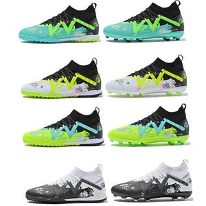 Mid Top Kids Anti-skid Soccer Shoes Womens Mens Football Boots Vert Blanc Youth Sports Trainers