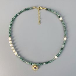 Medio Antiguo Estilo retro Piedra natural Pearl Natural Pearl Asimétrica Collar Temperamento Noble y elegante Collarbone Femon