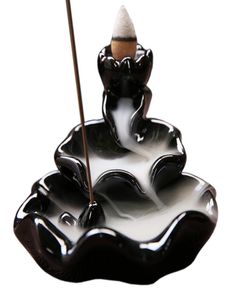 Céramique au milieu-Orient encens du brûleur de backclow encens du support de bâton encensoir conception de lotus arôme de porte de portefeuille de porte Bouddhist Decoration4443701