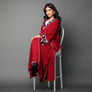 Moyen-Orient robe imprimé panneau ababy robe mode musulmane vintage grand ourlet lâche robe de soirée AB252