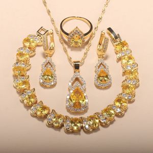 Midden-Oosten luxe accessoires Dubai 18K GOUD GOLDE Wedding-party sieraden Sets ketting oorbellen Braceklet Verstelbare ringgrootte 240419