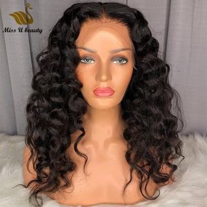 Partie médiane 13 * 6/13 * 4 Wig en dentelle avant Cheveux humains 130% 150% de densité de densité Alignement des ondes lâches alignées