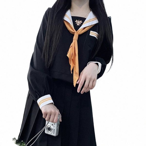 Estudiante medio Escuela Japonesa JK Uniforme Graduati Falda plisada Chicas coreanas Porristas Trajes de marinero Traje Cosplay 59ZJ #