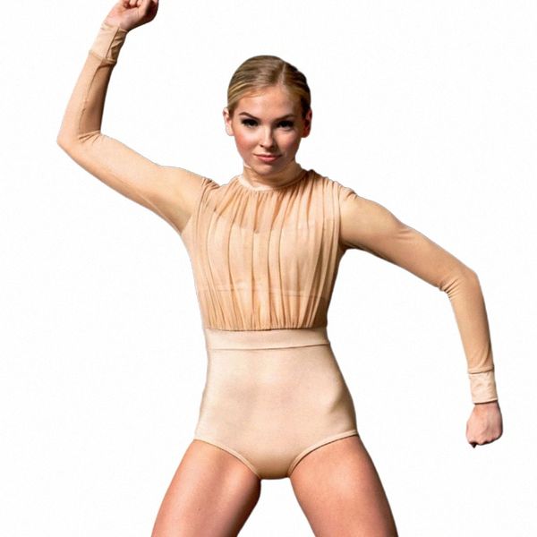 Midee Leotardos de Ballet modernos para mujeres y niñas, mono de gimnasia elegante, traje de baile clásico de malla Sexy para adultos de talla grande J645 #