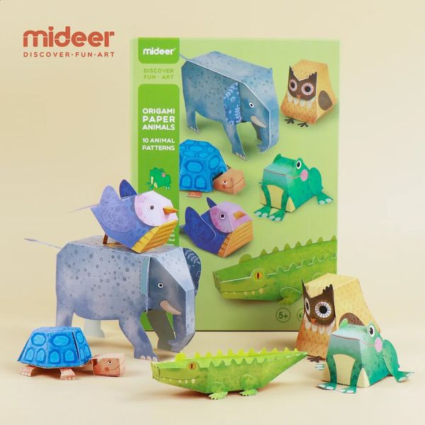 Mideer Niños Handcraft Papel 3D Dibujos animados Animal Origami Niños DIY Craft Aprendizaje Educativo Juguetes Interactivos MD4082 240305