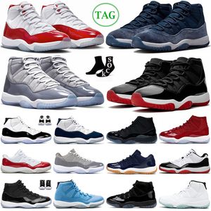 Midnight Navy 11 basketbalschoenen 11s Cherry Platinum Tint Jumpman Jam Cap en jurk erfgenamen cool grijs gamma blauw gefokt pure violet heren dames trainers ruimte