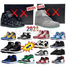 Dusted Clay 1s KAWS Satin Shadow 1 High OG Reverse Panda basketbalschoenen High Sport Red 85 Metallic Burgundy Lost and Found met doos Herenschoen Bred 2024 Rebellionaire