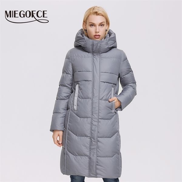 MIEGOFCE hiver vente femmes veste longue haute qualité coton chaud manteau H Version Simple Parka D21844 211008