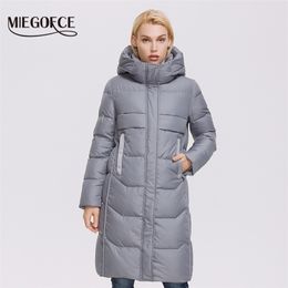 Miegofce Winter Damesjas Lange Hoge Kwaliteit Katoenen Jas Dames Warme Jas H-versie Simple Parka D21844 211221