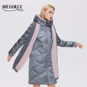 MIEGOFCE hiver femmes longue Parka matelassé manteaux avec écharpe haute qualité marque femmes hiver manteau dames vestes D21815 211221