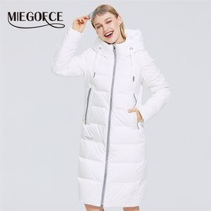 MIEGOFCE hiver femmes veste longue chaude doudoune col montant avec une capuche froid chaud doudoune coupe-vent Parkas 210819