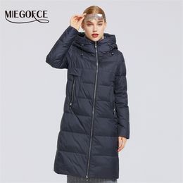 Miegofce Dames Winter Catal Collection Winddicht Jacket met Stand-up Kraagstof en Waterdichte Women Parka Coat 211007