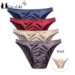 MIERSIDE #0806 4PCS/TAG MEN's lage taille T-back G-stringbriefs Uitbuilbaar zakje Ademend slipje grote maten veel zachte onderbroek man T220816