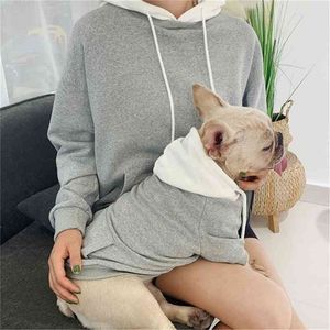 Miflame Familia Sudaderas con capucha French Bulldog Poodle Ropa sólida para sudaderas pequeñas Casual Perro Monos Fashioh 210401